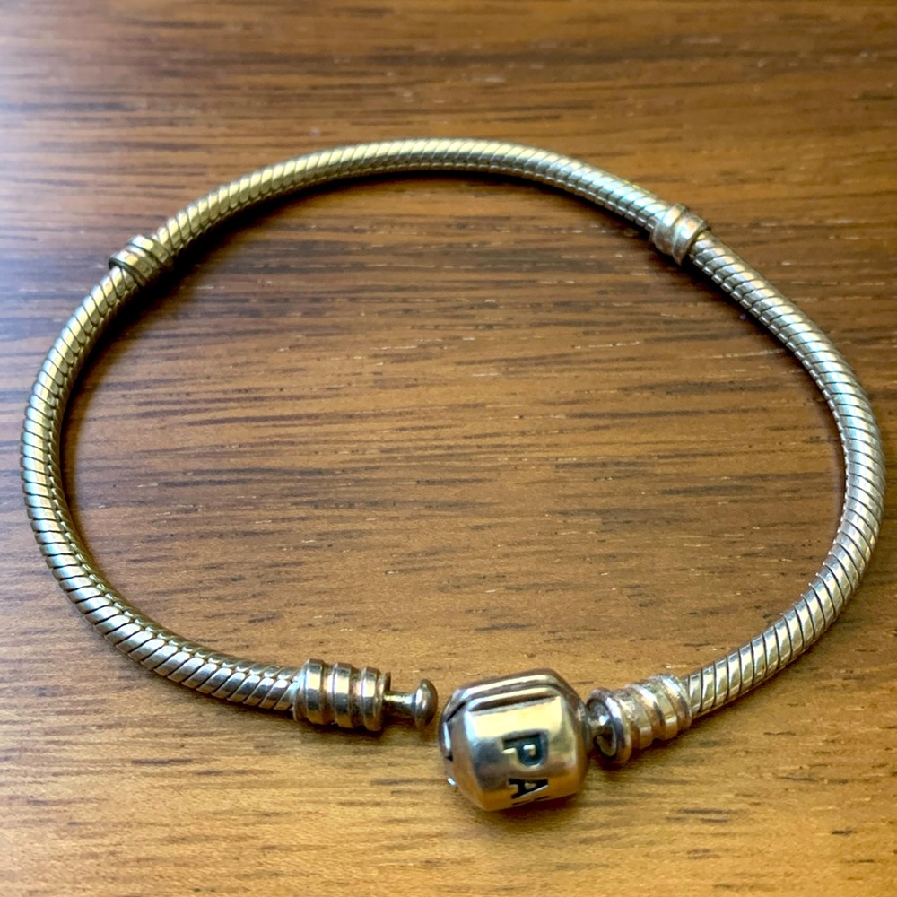 Pandora Authentic Moments Barrel Clasp Sterling Silver Bracelet